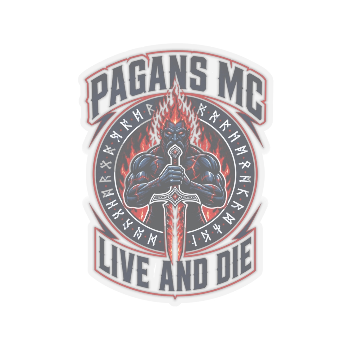 Pagans MC "Pagans MC - Live and Die" Sticker - alternate angle 3, merchandise