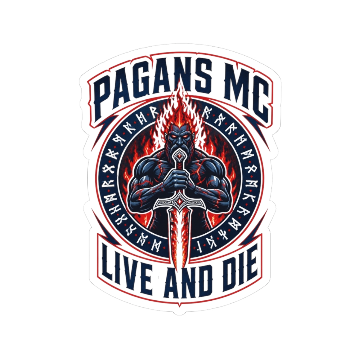 Pagans MC "Pagans MC - Live and Die" Sticker - alternate angle 3, merchandise