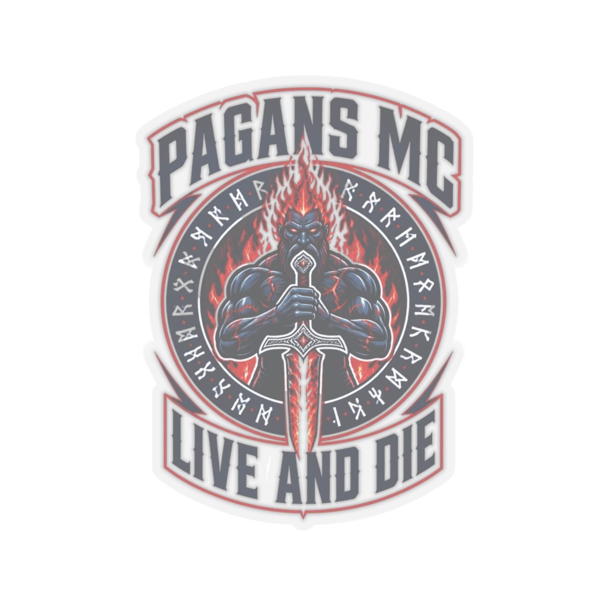 Pagans MC "Pagans MC - Live and Die" Sticker - alternate angle 2, merchandise