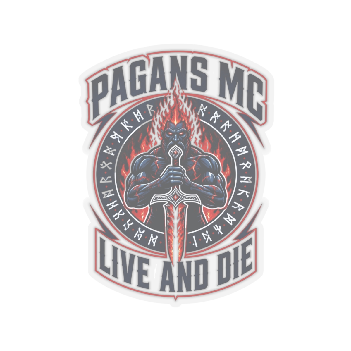 Pagans MC "Pagans MC - Live and Die" Sticker - alternate angle 4, merchandise
