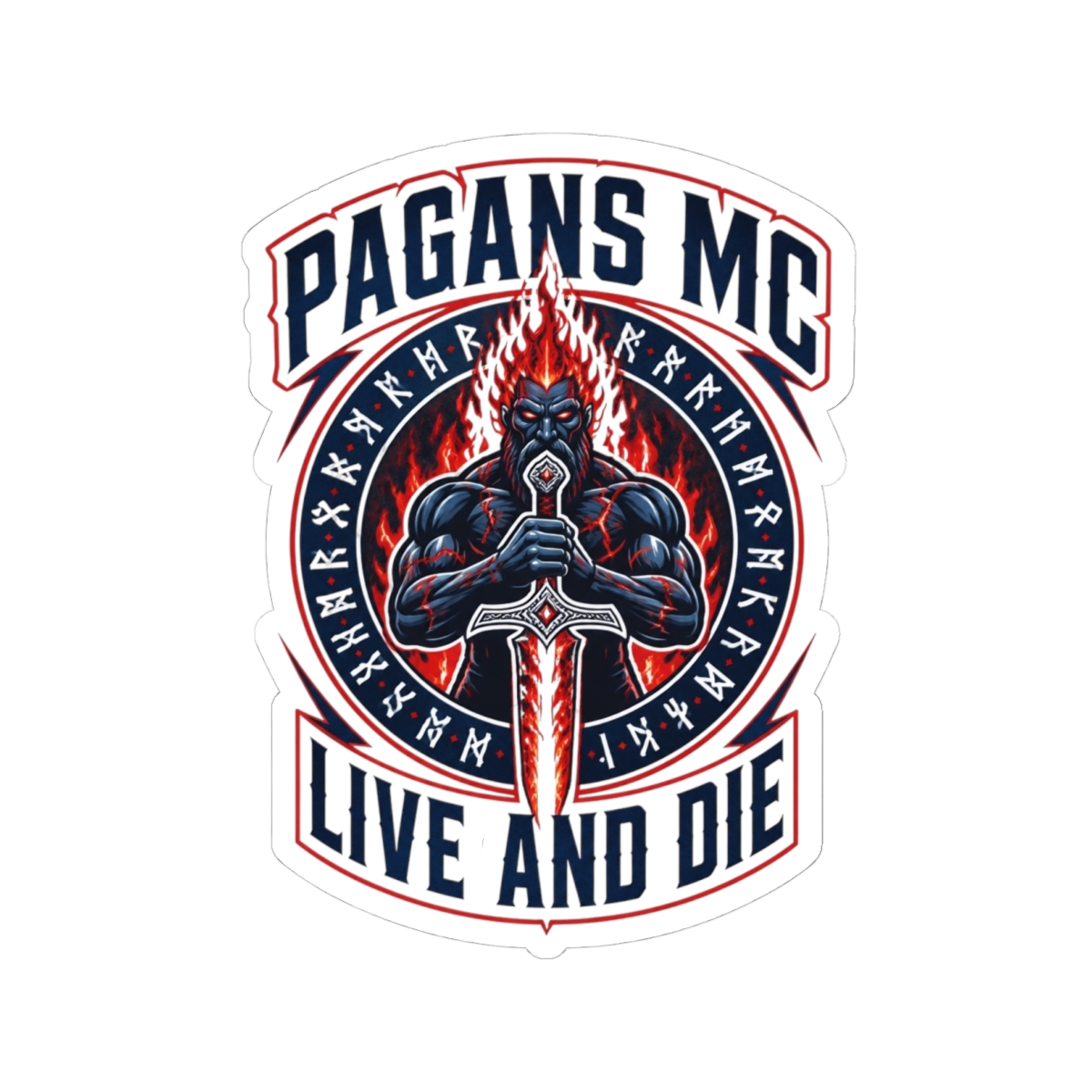 Pagans MC "Pagans MC - Live and Die" Sticker