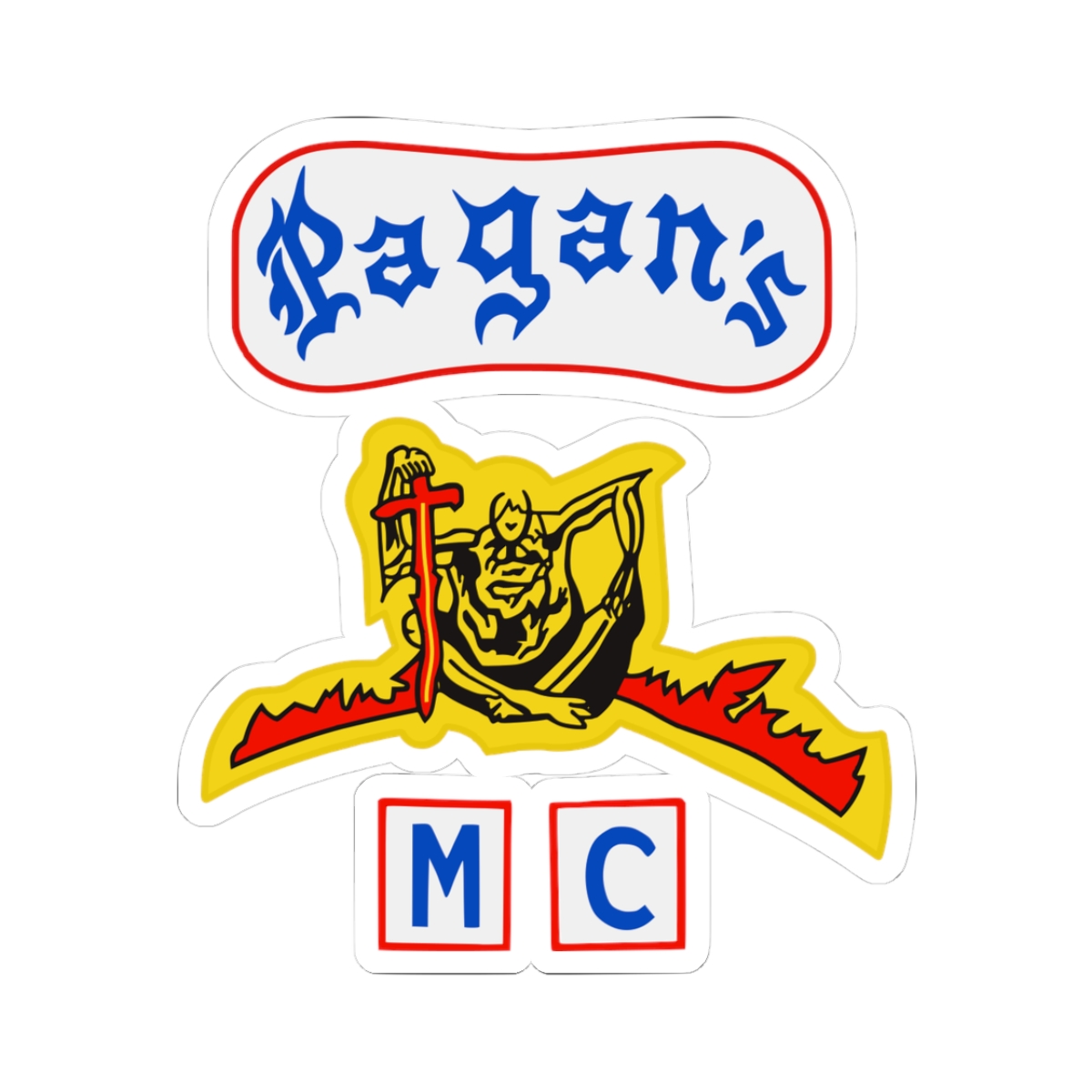 Pagan's MC logo Kiss-Cut Stickers | Outlaw Motorcycle Club decal set | Pagans MC