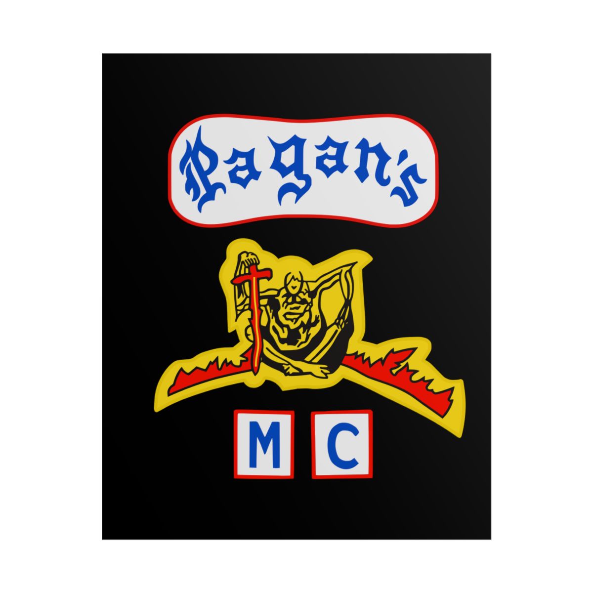 Pagan's MC poster | Rolled Poster, Biker Club Emblem | Pagans MC
