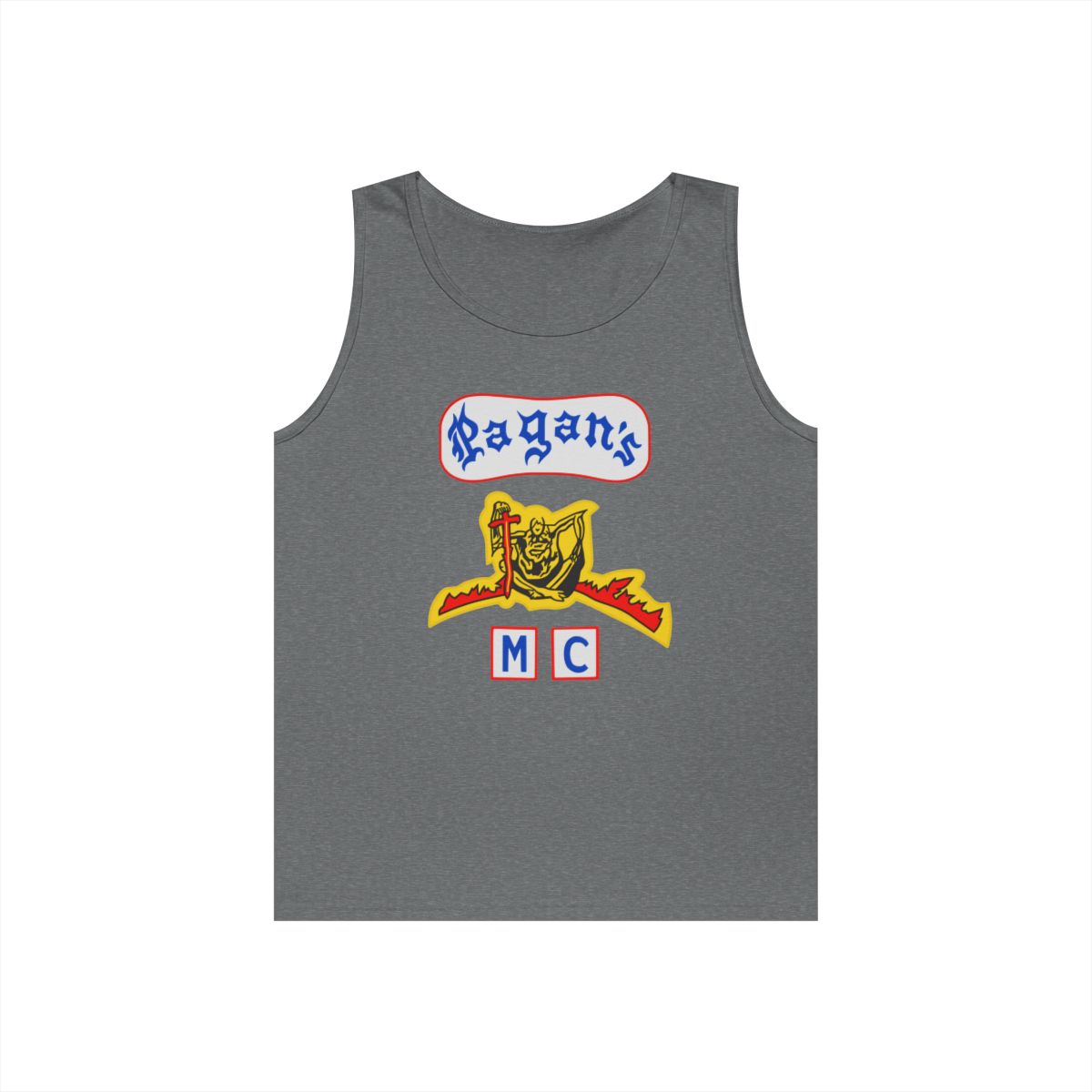 Pagan's MC logo tank top | Motorcycle club graphic tank | Pagans MC - alternate angle 3, merchandise